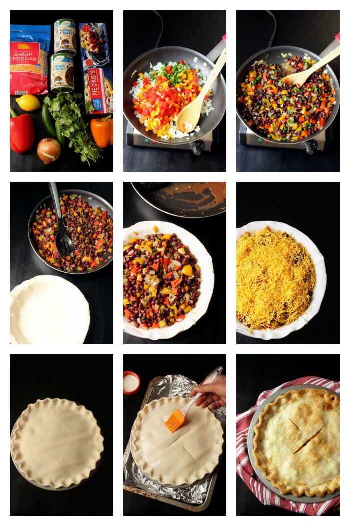 step by step photos of making black bean pie