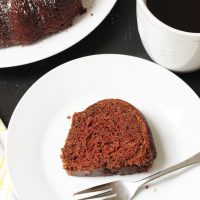 A piece of chocolate cake on a plate
