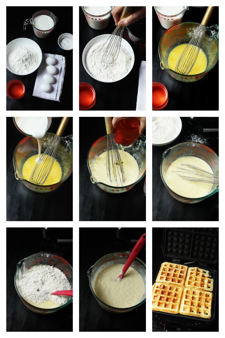 step by step photos of making waffles