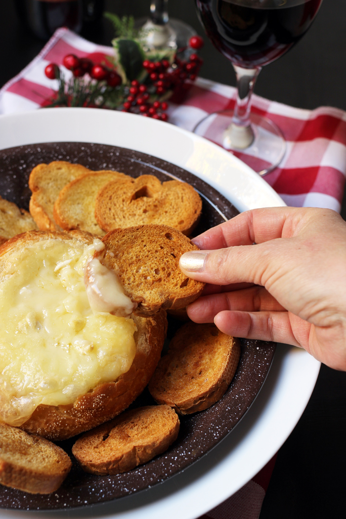 Garlic Butter Baked Brie in a Bread Bowl - The BakerMama