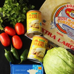ingredients for burrito bar