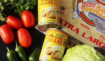 ingredients for burrito bar