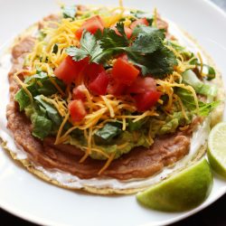 tostada with guacamole