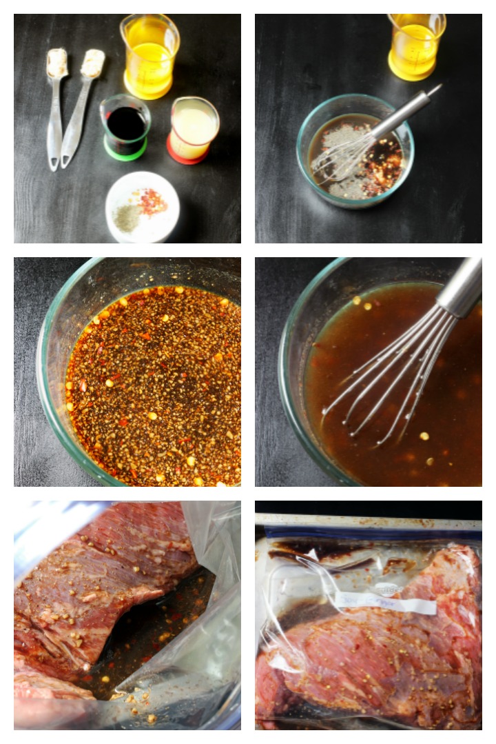 step by step photos of making meat marinade