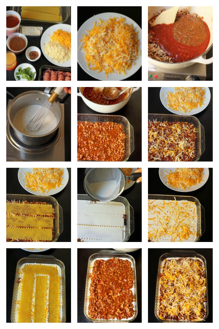 step by step photos to make lasagna