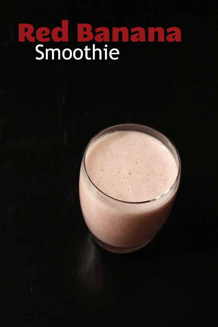 pinnable image of red banana smoothie