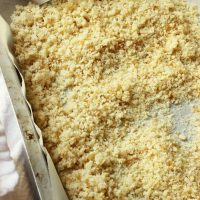 pan of toasted breadcrumbs