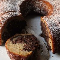 slice of Chocolate Banana Marble Cake