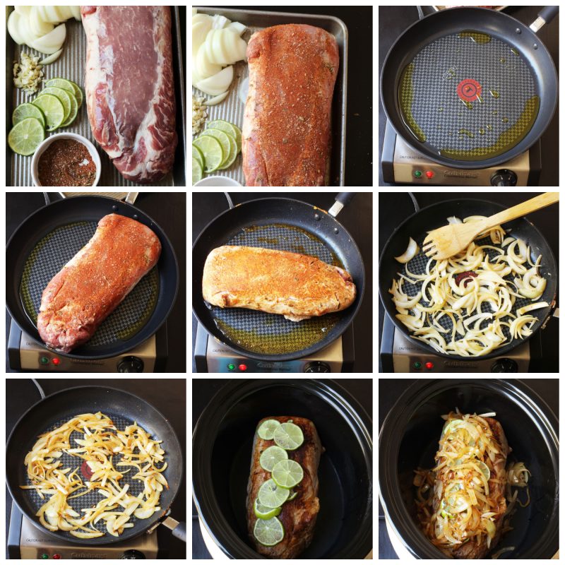 step by step photos of making pork loin roast in slow cooker