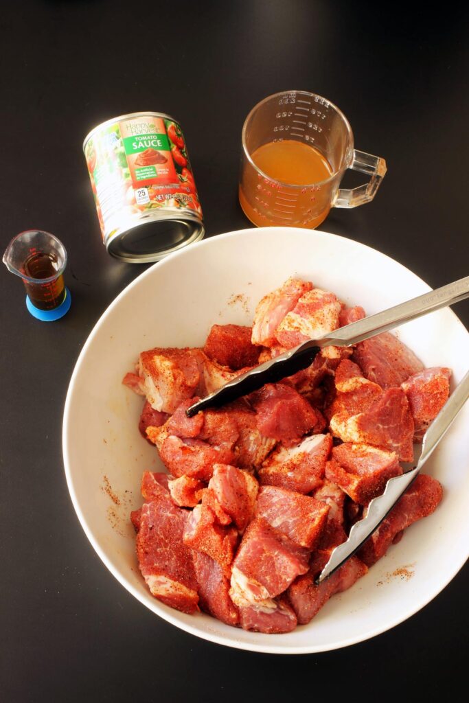spiced cubes and other ingredients