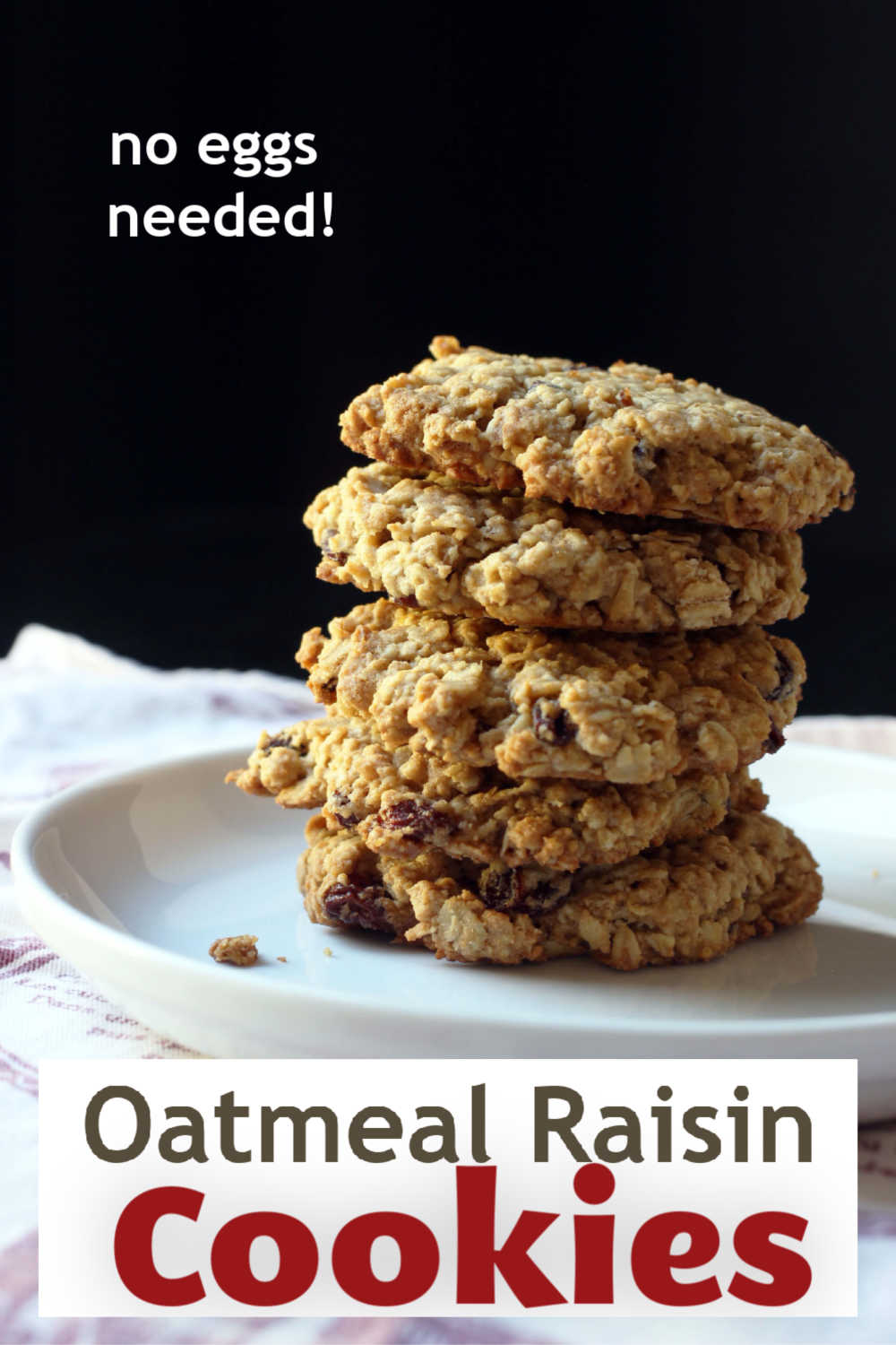 A stack of oatmeal raisin cookies on a plate
