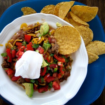 A plate of not soggy nachos