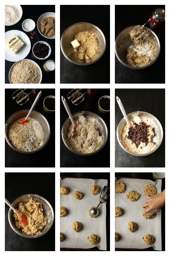 step by step photos of making oatmeal raisin cookies