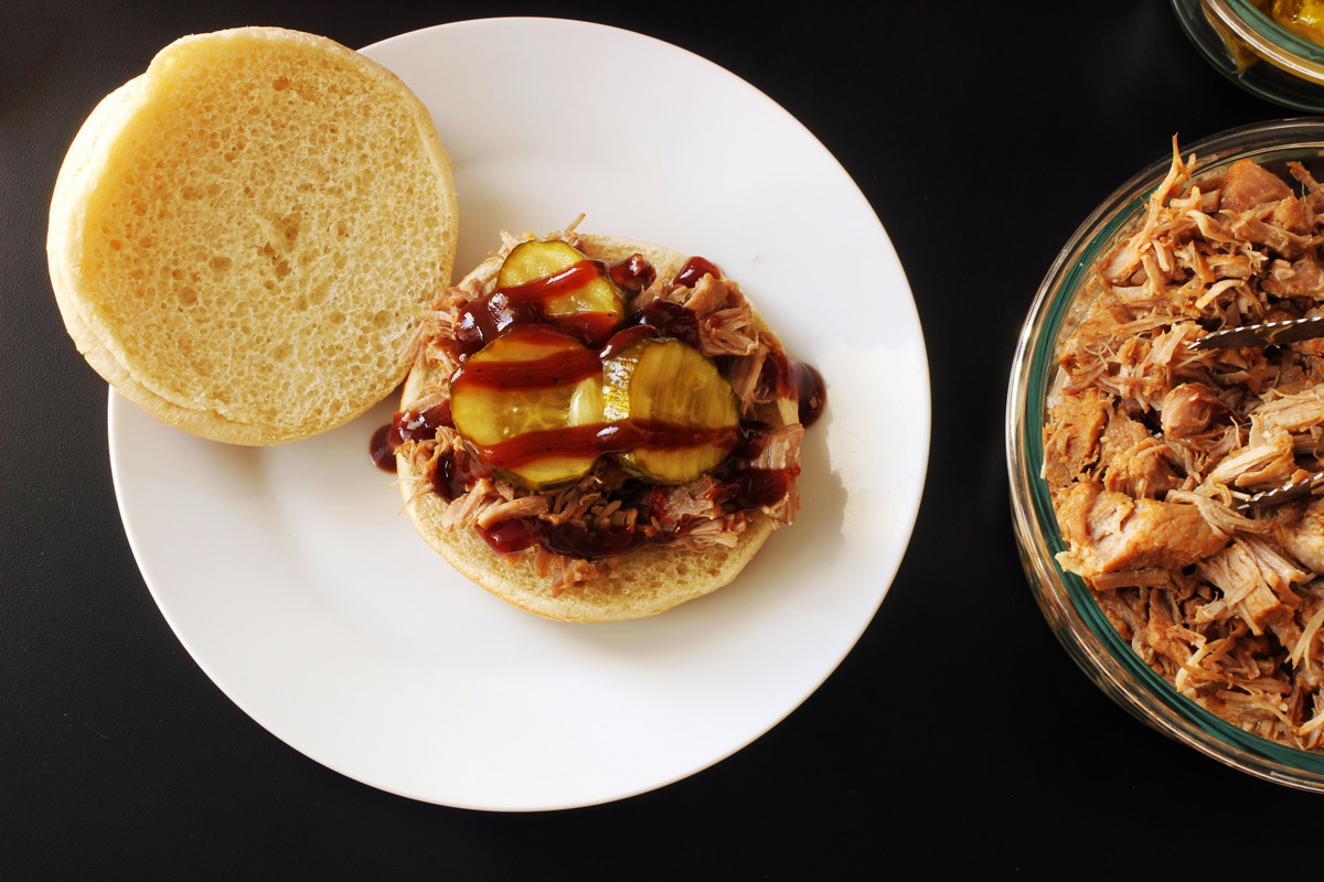 open BBQ Pork sandwich