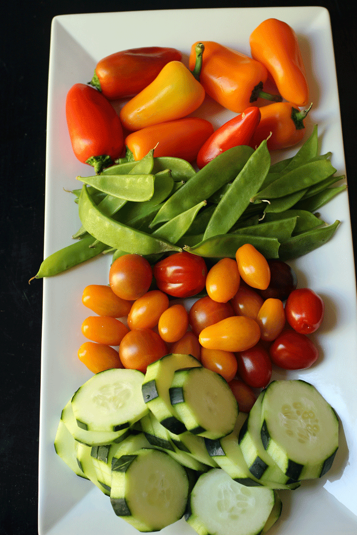 orange and green veggie tray