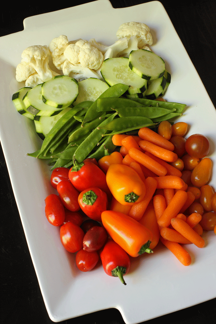 pretty vegetable trays