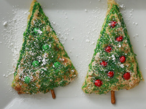 Christmas Tree Little Sprinkle Snack Cookie Iced Coffee Glass