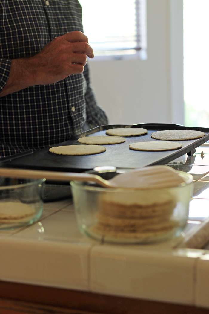 I christened my new Lodge griddle by making tortillas with this