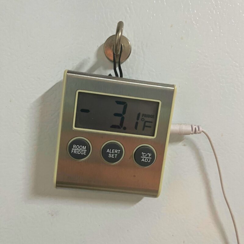 A Freezer Alarm May Save Your Bacon 2 close up of display on freezer alarm.