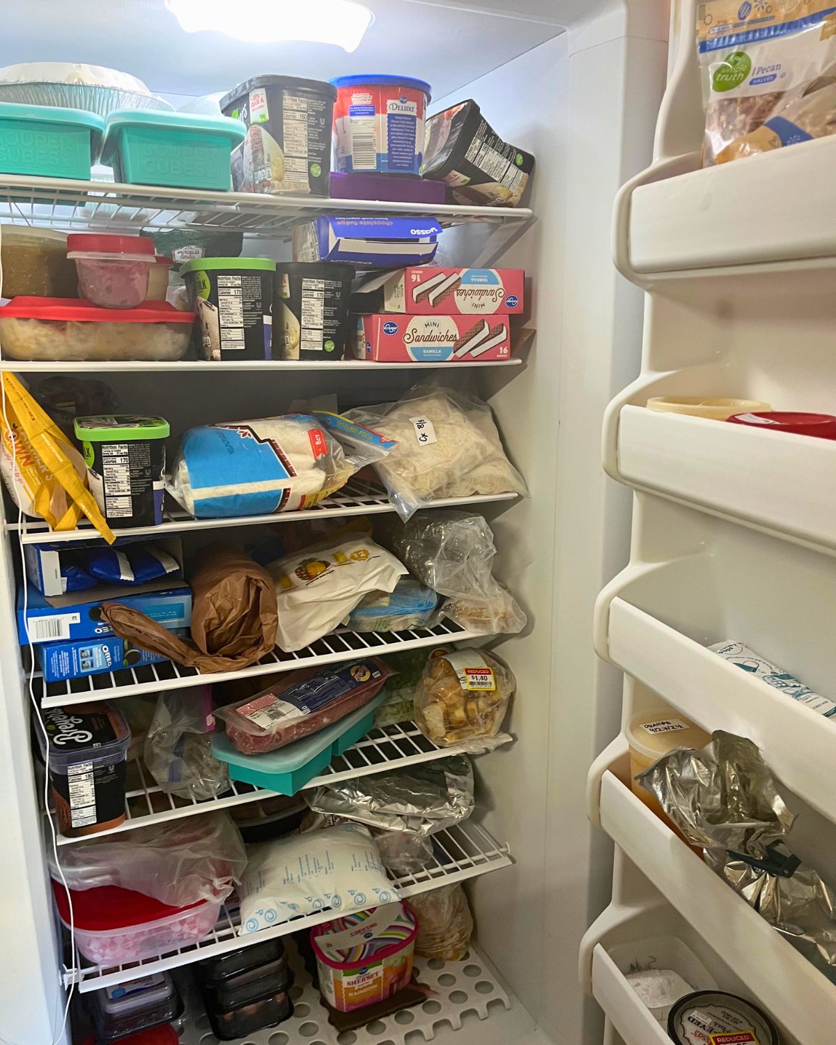 full freezer shelves and door shelves.
