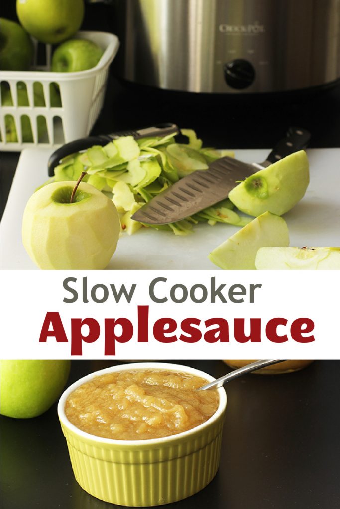 pinnable image of slow cooker applesauce