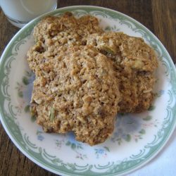 breakfast cookies stacked on china plate