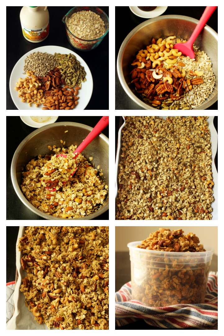 step by step photos of making maple granola