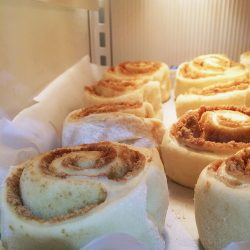 cinnamon rolls in freezer.