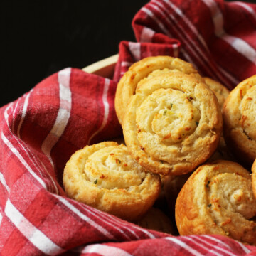 A basket of swirl biscuits