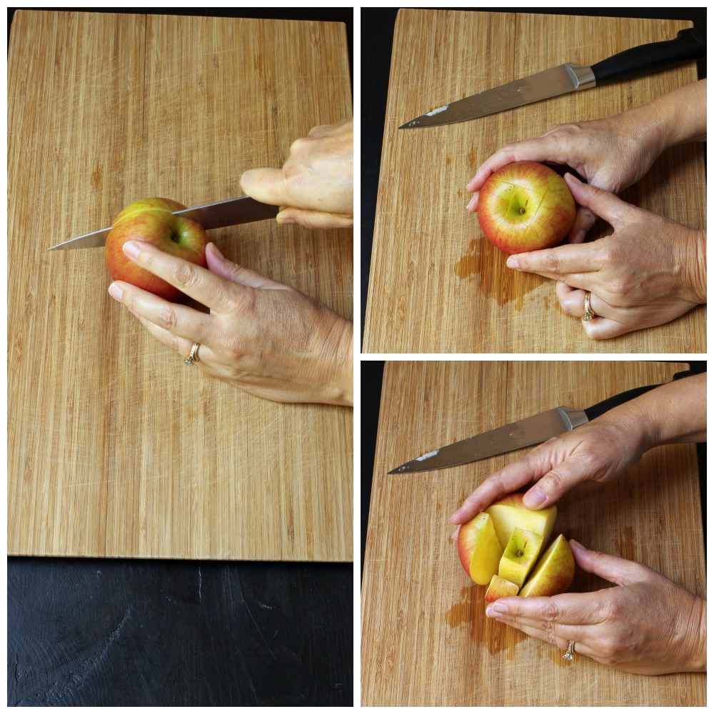 apple slices cut around the core