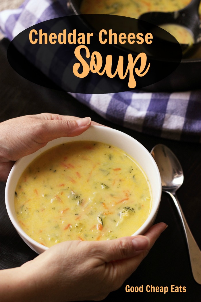 Cheddar Cheese Soup with Zucchini, Broccoli, and Carrots 