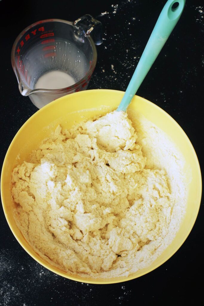 dough mixed in bowl