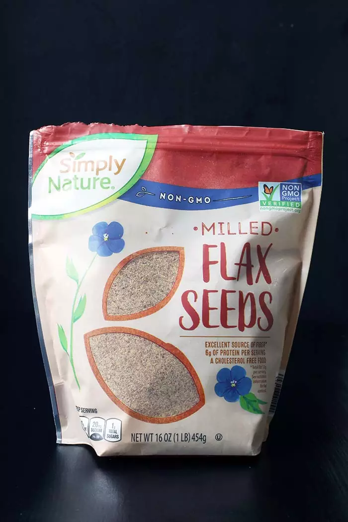 bag of milled flax seeds