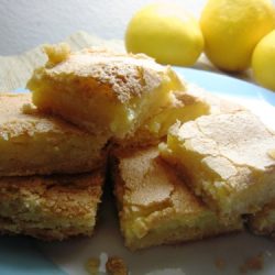 stack of lemon ginger bars on plate