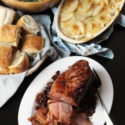 Easter dinner with ham and scalloped potatoes
