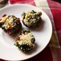 A plate of stuffed mushrooms