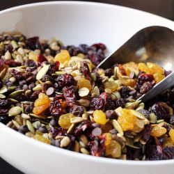 A bowl of trail mix