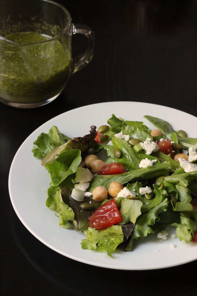Spring Greens with Pepitas & CilantroLime Dressing