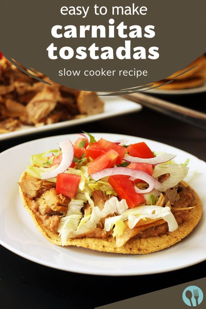 pinnable image for carnitas tostadas