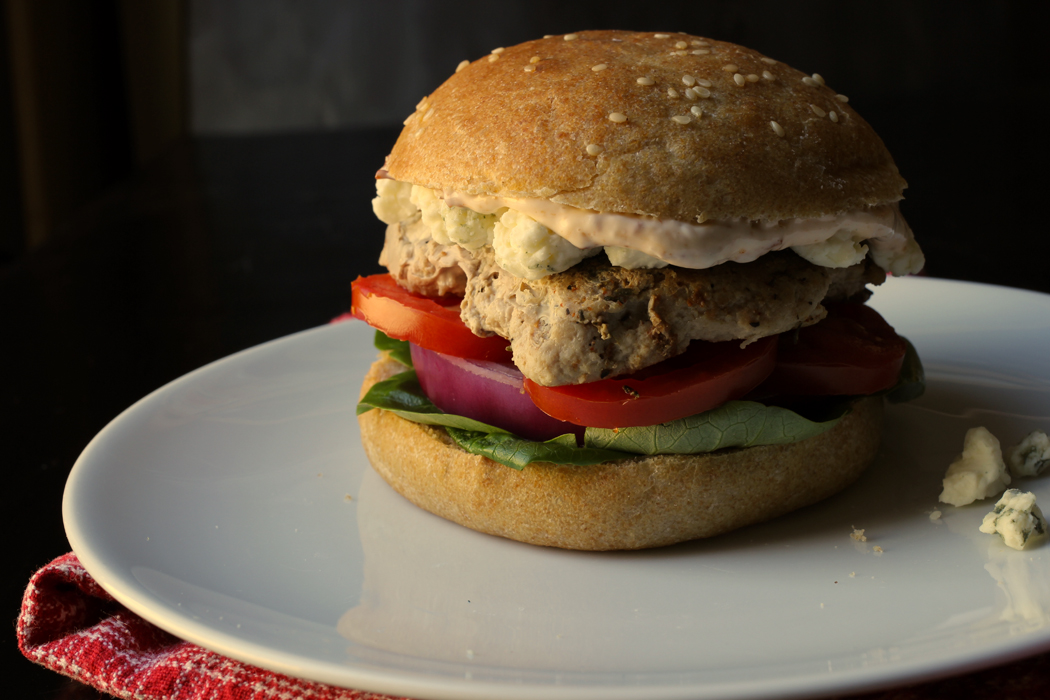 Turkey burger on a plate