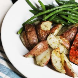 potatoes and green beans on plate
