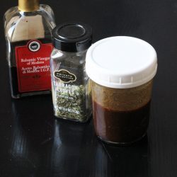 jars of tarragon, balsamic, and dressing