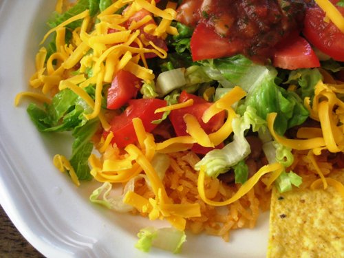 A plate of taco salad