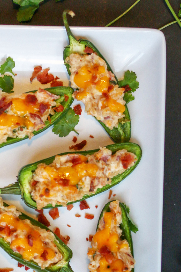 A platter of jalapeno poppers