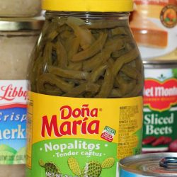 jar of cactus on pantry shelf