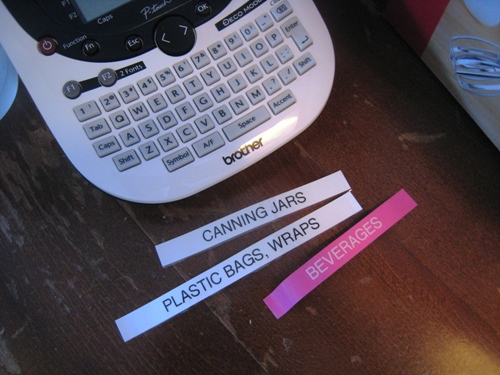 labels and label maker on table