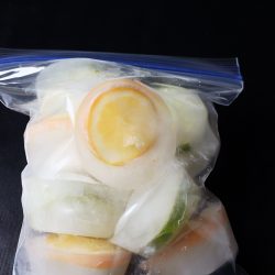 lemon ice cubes in bag