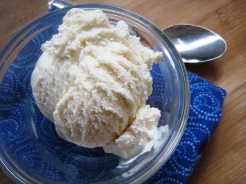 a dish of vanilla ice cream