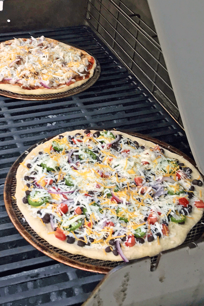 burrito pizza on the grill