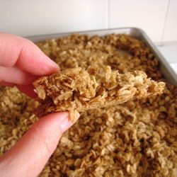 holding a granola cluster